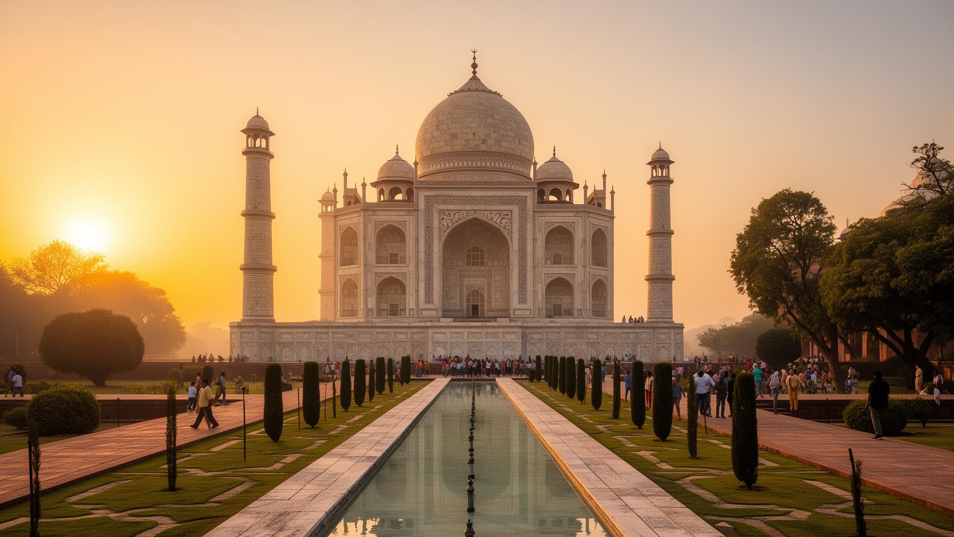 Taj Mahal at sunrise